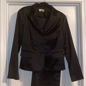 Black satin suit set